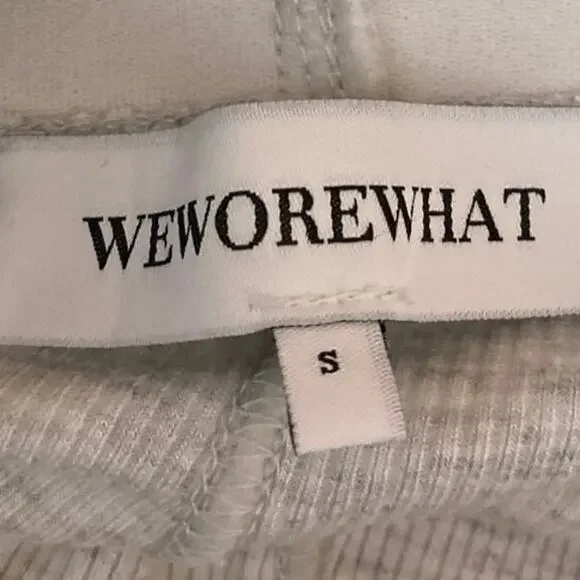 WeWoreWhat Women's Gray Rib Knit High Waist Button Boxer Lounge Sleep Shorts S - Picture 4 of 5